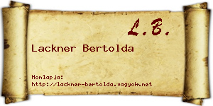 Lackner Bertolda névjegykártya